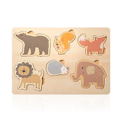 Colorful 3D Wooden Animal Puzzle - Montessori - Inspired Educational Learning Toy (Animal)
