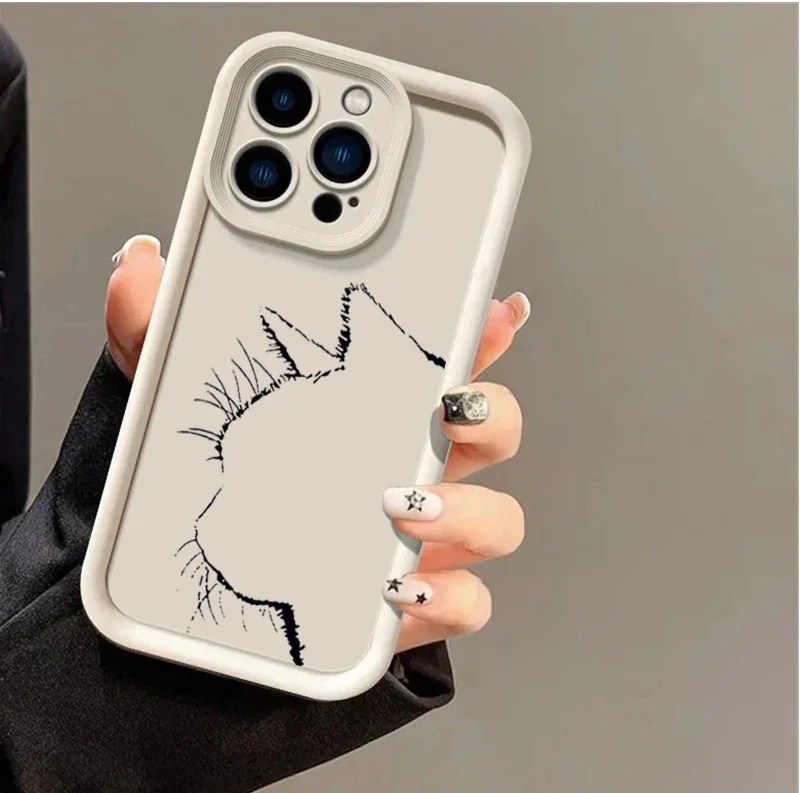 Creative Cute Line Cat Design Phone Case - Stylish Protective Cover