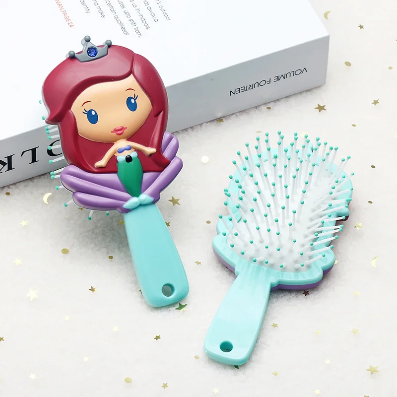 1pc Mermaid Combs for Kids Cute Air Cushion Massage Comb for Girls ChildrenCartoon Rabbit Dress Up Make Upshair Care Gifts Green images - 6