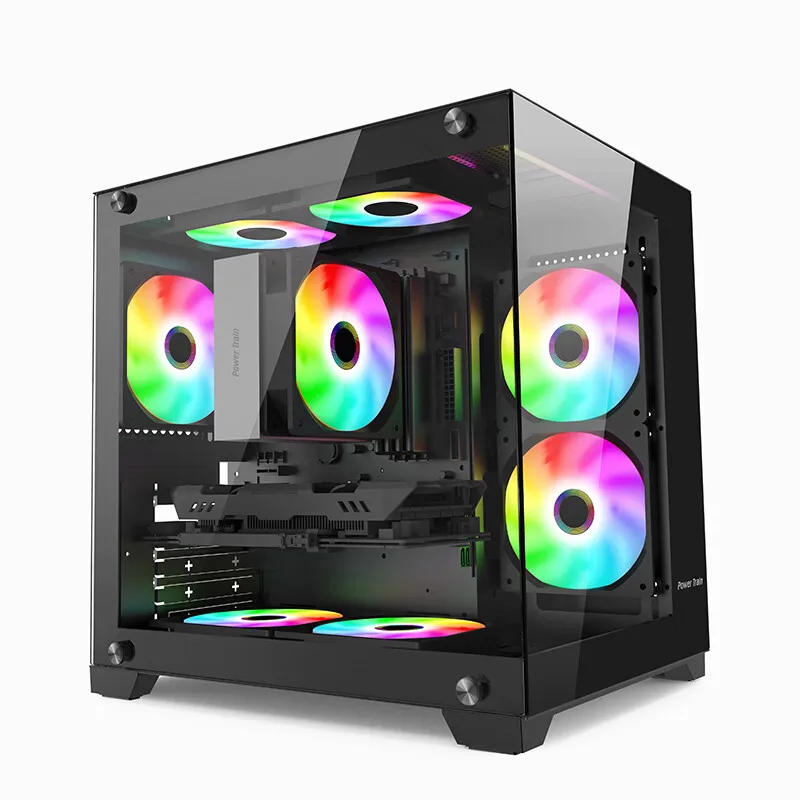 Power Train Seaview Glaze MATX Case Panoramic Side Transparency Without Pillars Support 240 WaterCooler Computer Desktop Chassis pc case pc chassis computer chassis frame