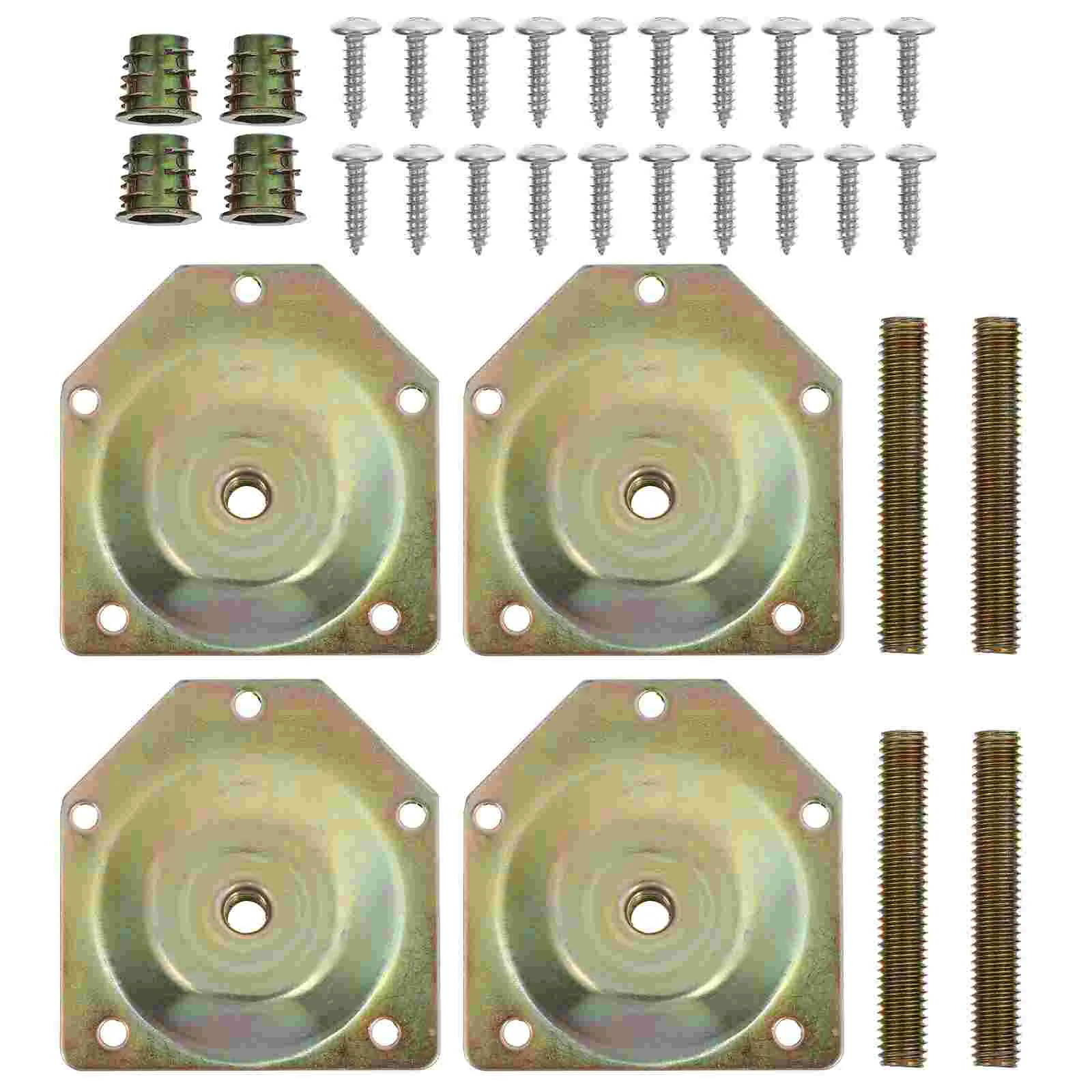 

4pcs Furniture Leg Attachment Plates Angled Leg Mounting Plates with Screws