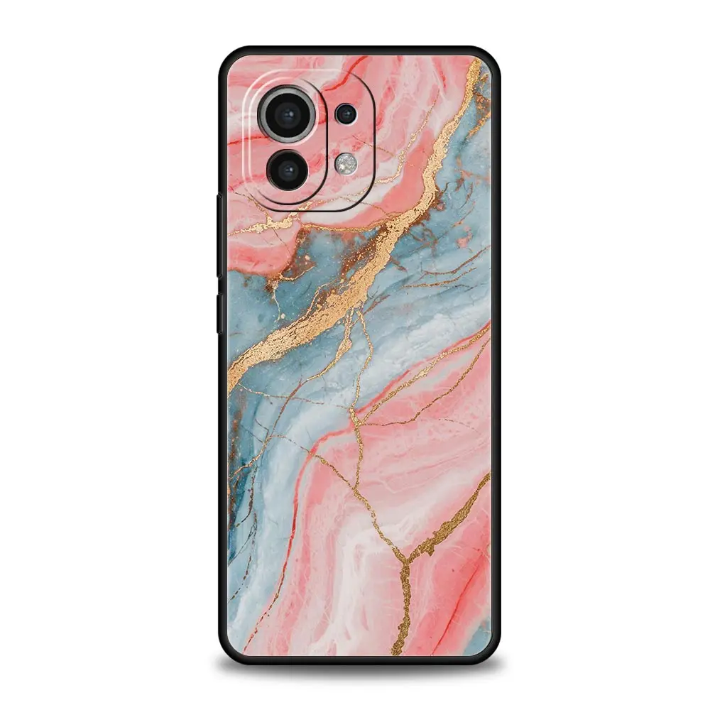 Elegant Gold Pink Marble Phone Case - Soft Protective Cover