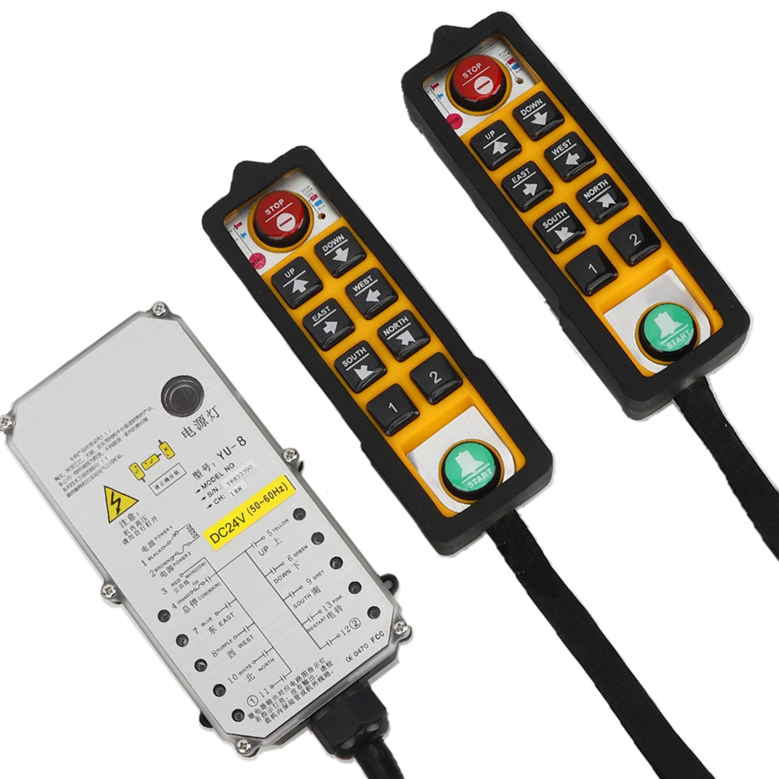 Hoist Controller Double Handle Three Proof Waterproof Acid Oil Resistant Anti Fall for Crane