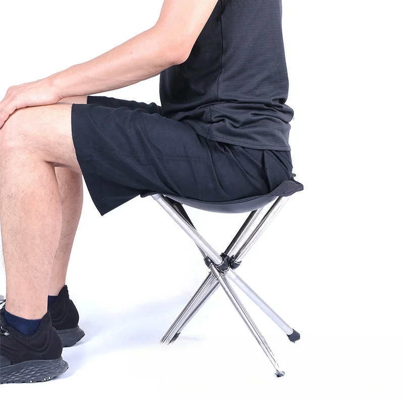 Portable Stainless Steel Folding Outdoor Telescopic Stool Camping Fishing Stool Telescopic Chair Easy to Fold Load Bearing 150kg