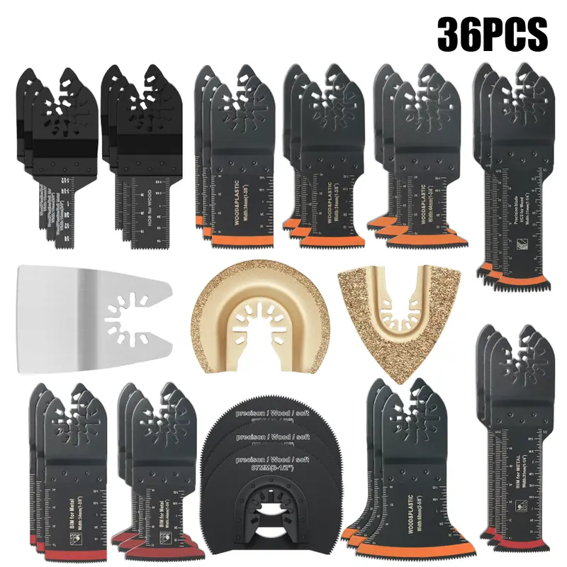 Japanese Tooth Carbide Oscillating Saw Blade Kit 10-39Pcs Arc Edge Oscillating Multitool Blades Precise Cut for Wood PVC Iron - Image 18