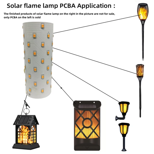 3.7 V flamme solaire lampe à LED PCBA simulé lampe torche solaire lampe torche contrôleur Circuit imprimé 51 pièces LED 1