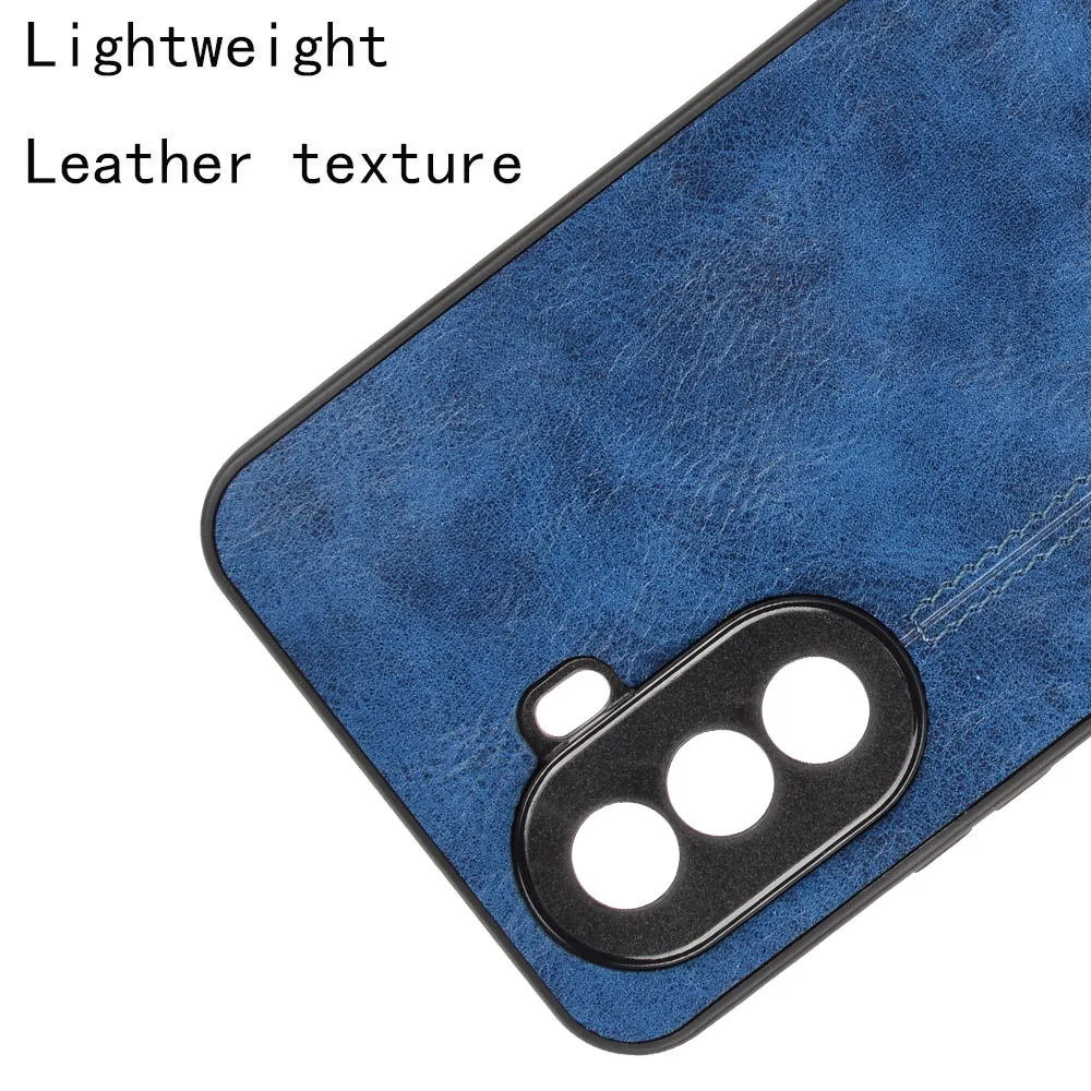 For Huawei Nova Y70 Plus Case Suture Soft Edge PU Leather Hard