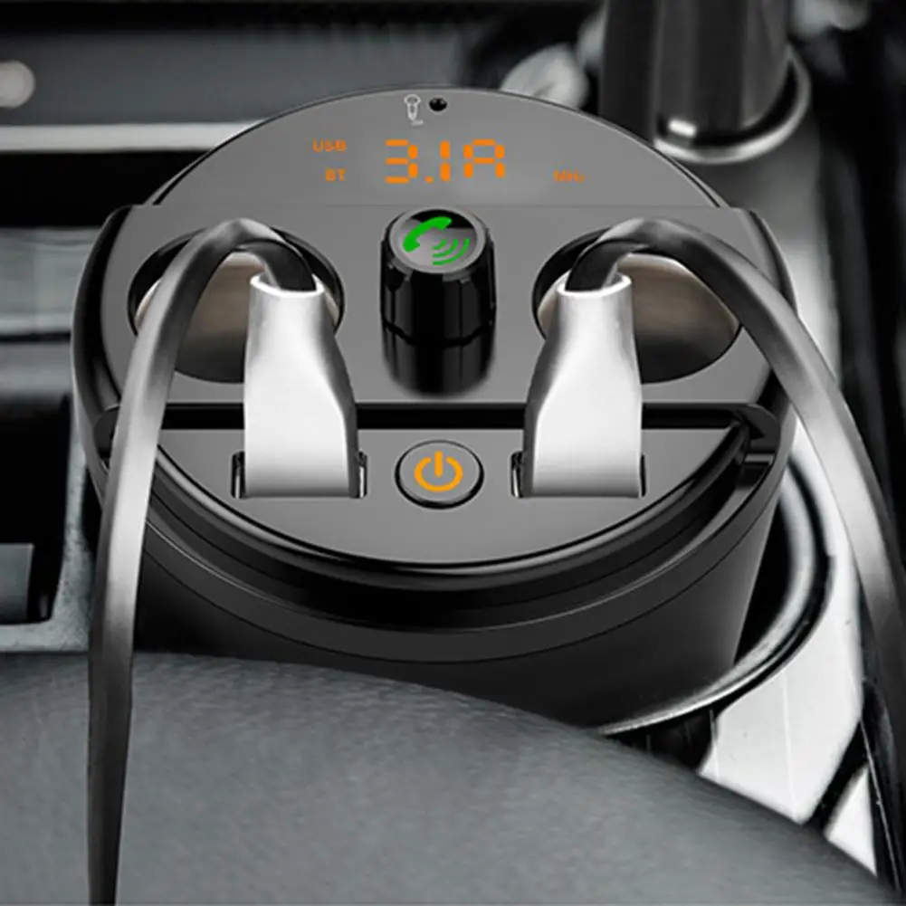 

Car Bluetooth-compatible 5.0 Car Kit Handsfree AUX Audio Receiver Car MP3 Player QC3.0 Quick Charge LCD Display FM Transmitter