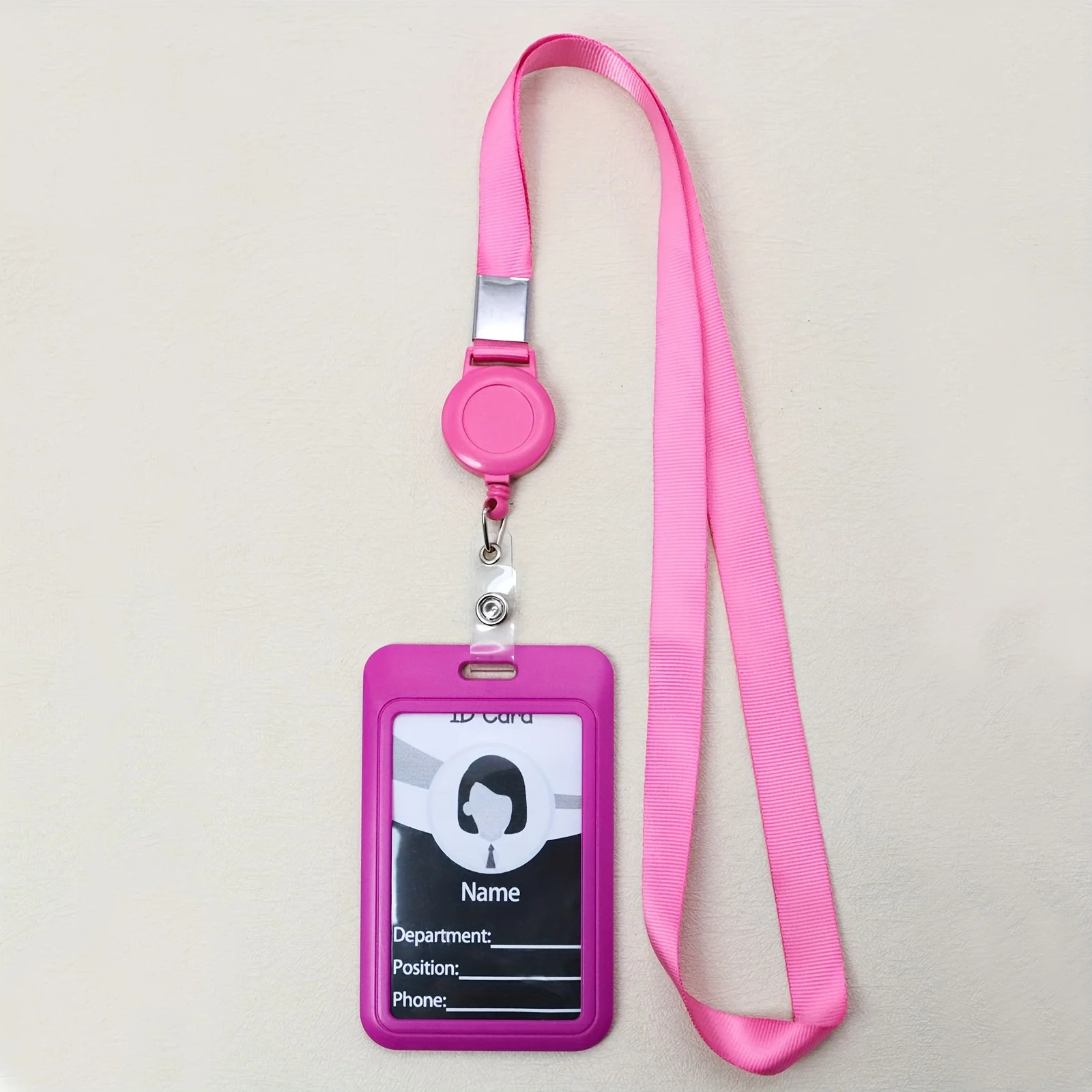 Pure Color Retractable Badge Reel Teacher Lanyard with Name Card Badge Holder Neck Strap Keychian Accessories Gift