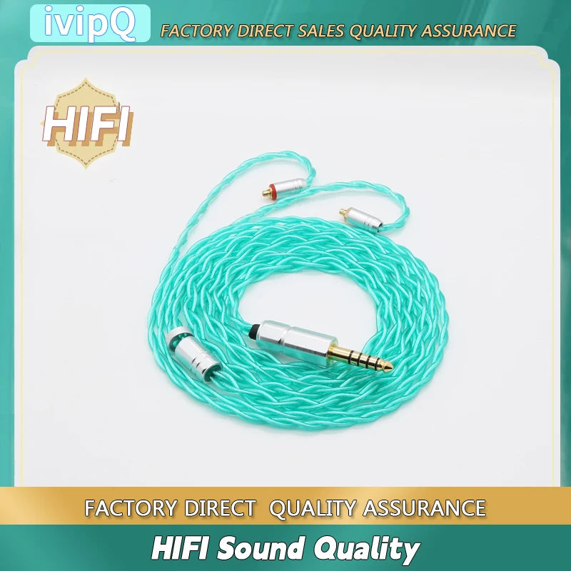 ivipQ Lightweight HIFI IEM Cable Multi Strand Frozen Single Crystal Copper 3.5/2.5/4.4mm MMCX/2Pin for Yume Ultra Winter Galileo