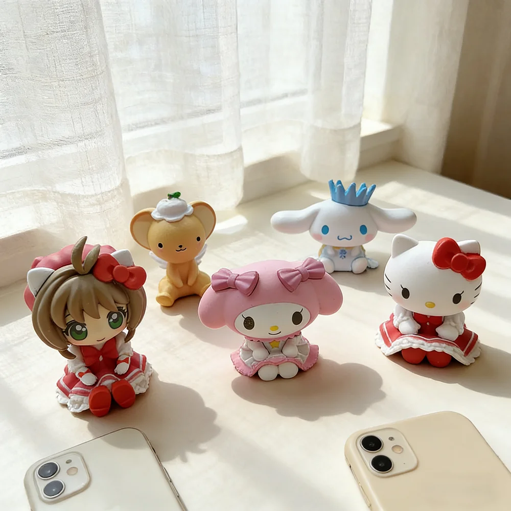 Sanrio 5 cm Figur Captor Sakura Kero Hello Kitty Cinnamoroll Anime Melody Actionfigur Weihnachtsgeschenke Spielzeug für Kinder