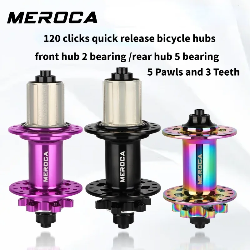

Mountain Bike Hubs Disc Brake Quick Release 32 Holes 5 Pawls and 3 Teeth 120 Clicks 6 7 8 9 10 11 Speed