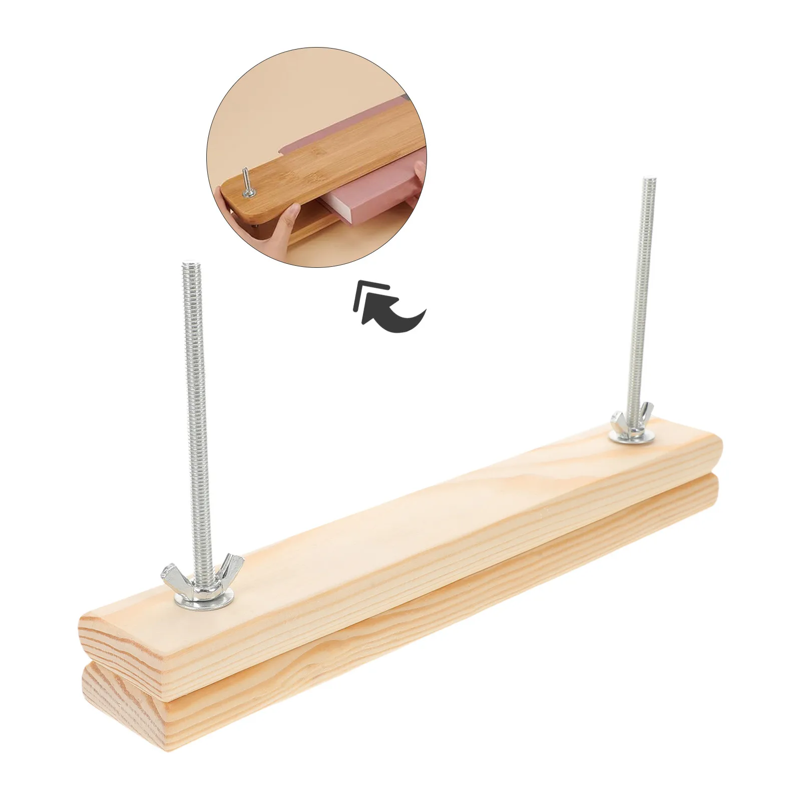 1세트 9.7x5인치(25x3.8cm) 목재 제본 프레스 보드 - 금속 나사가 있는 정밀..