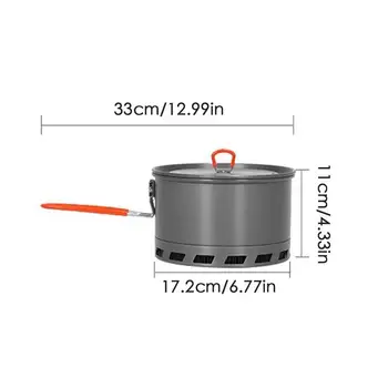 Camping Tableware Hard anodized aluminum Cookware Set Camping Pot  Outdoor Portable Picnic Tableware Kit for Hiking Trekking 6
