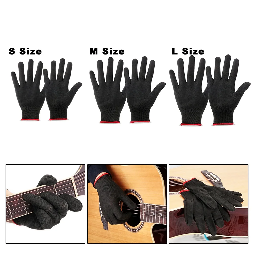 2 stücke Anti-Schmerzen Finger Hand Gitarre Handschuhe Bass Handschuhe Praxis Anfänger Musiker Gitarre Finger Protektoren Gig Handschuhe S/M/L – Detail 2