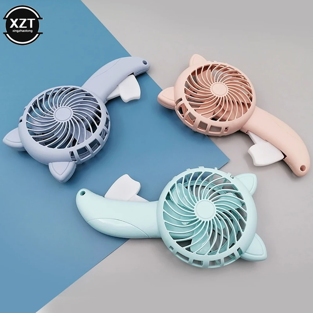 Portable Hand Pressure Fan Mini Handheld Fan Without Battery Cartoon Summer Air Cooler Travel Home Learning