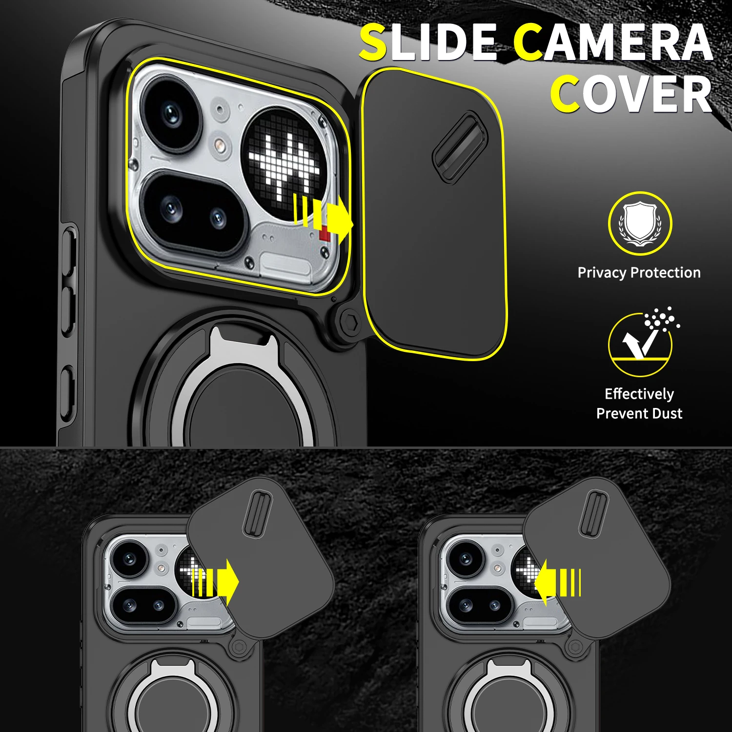 Shockproof Armor Case with Lens Protection and Car Magnetic Holder