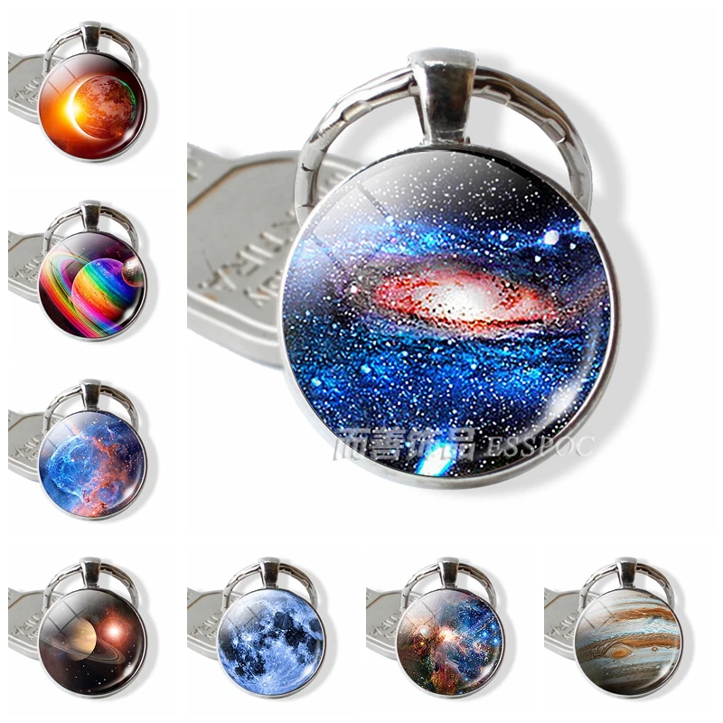 Solar Eclipse Galaxy Keychain Space Pendant Fashion Key Chain