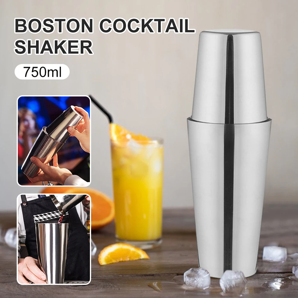 

1Pcs 500ml/750ML Stainless Steel Cocktail Shaker Cocktail Mixer Wine Martini Drinking Boston Style Shaker Party Bar Tools