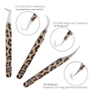 1Pcs Leopard Lash Tweezers Stainless Steel Superhard Tweezer 3D Volume Accurate Anti-Static Eyelash Extension Clip 2