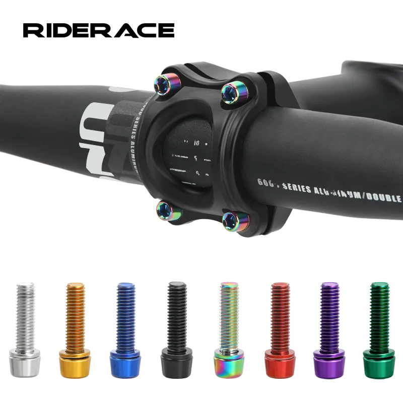 6Pcs Bicycle Handlebar Stem Screw With Washer M5*18mm Alloy Steel Hexagon Bolts MTB Road Bike Stem Bolts Colorful Fixing Screws 6Pcs Bicycle Handlebar Stem Screw With Washer M5*18mm Alloy Steel Hexagon Bolts MTB Road Bike Stem Bolts Colorful Fixing Screws