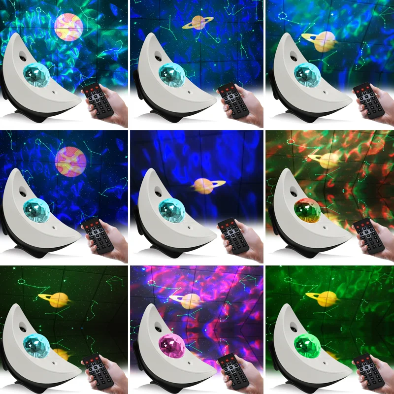 LED 스타 프로젝터 램프, 음악 스피커 사운드 활성화 리모컨, 타이머, USB 전원, 완벽한 선물 아이디어, 1 개, 신제품