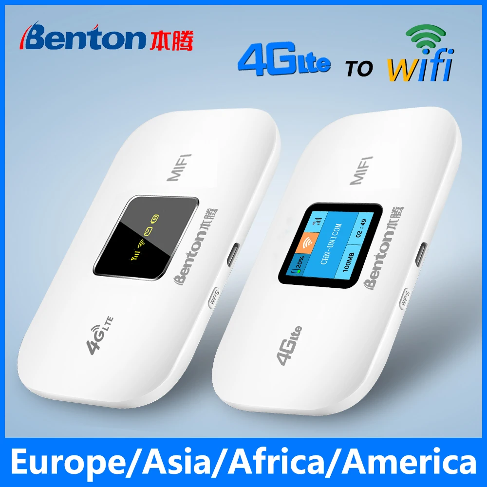 Hotspot WiFi Portatile, Display a LED Velocità di Download 4G di 150 Mbps, Velocità di Ricarica di 50 Mbps Dispositivo WiFi Portatile, Batteria Integrata per 10 Utenti Router WiFi Portatile da 2100