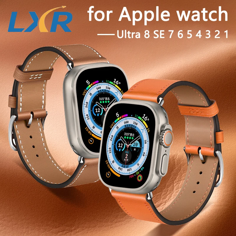 

Single Tour Swift Leather strap For Apple watch band 44mm 49mm 45mm 41mm 40mm 42mm correa bracelet iWatch serie 3 6 SE 7 ultra 8