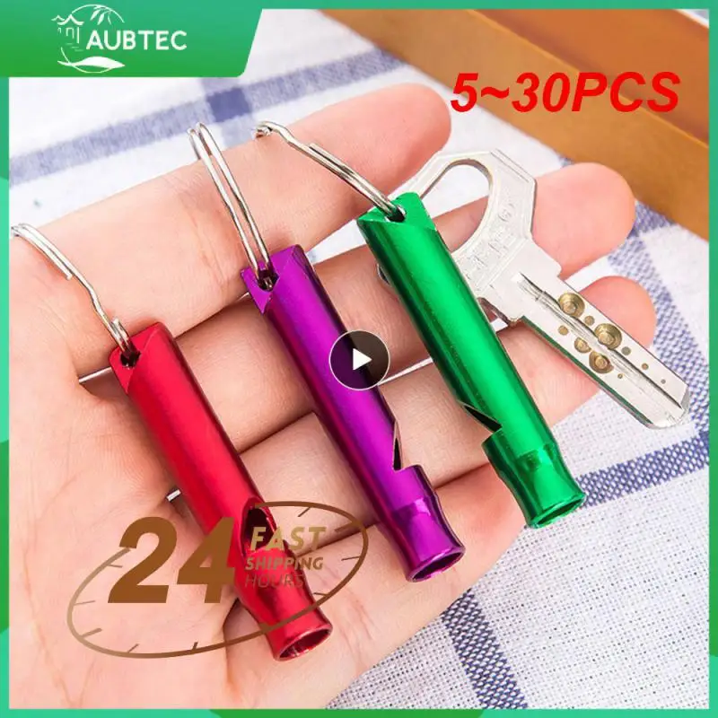 

5~30PCS Outdoor Metal Multifunction Whistle Pendant With Keychain Keyring For Outdoor Survival Emergency Mini Size Whistles Team