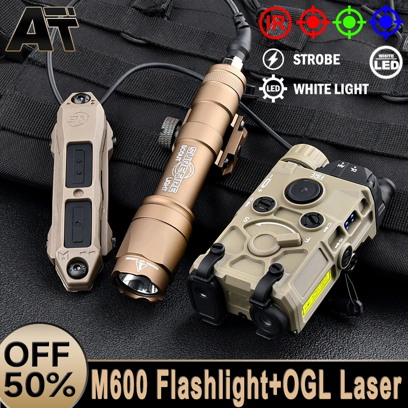 

WADSN Tactical Nylon Plastic OGL Red Blue Green IR Strobe Laser Surefir M600 Flashlight Dual Pressure Switch Weapon Accessory