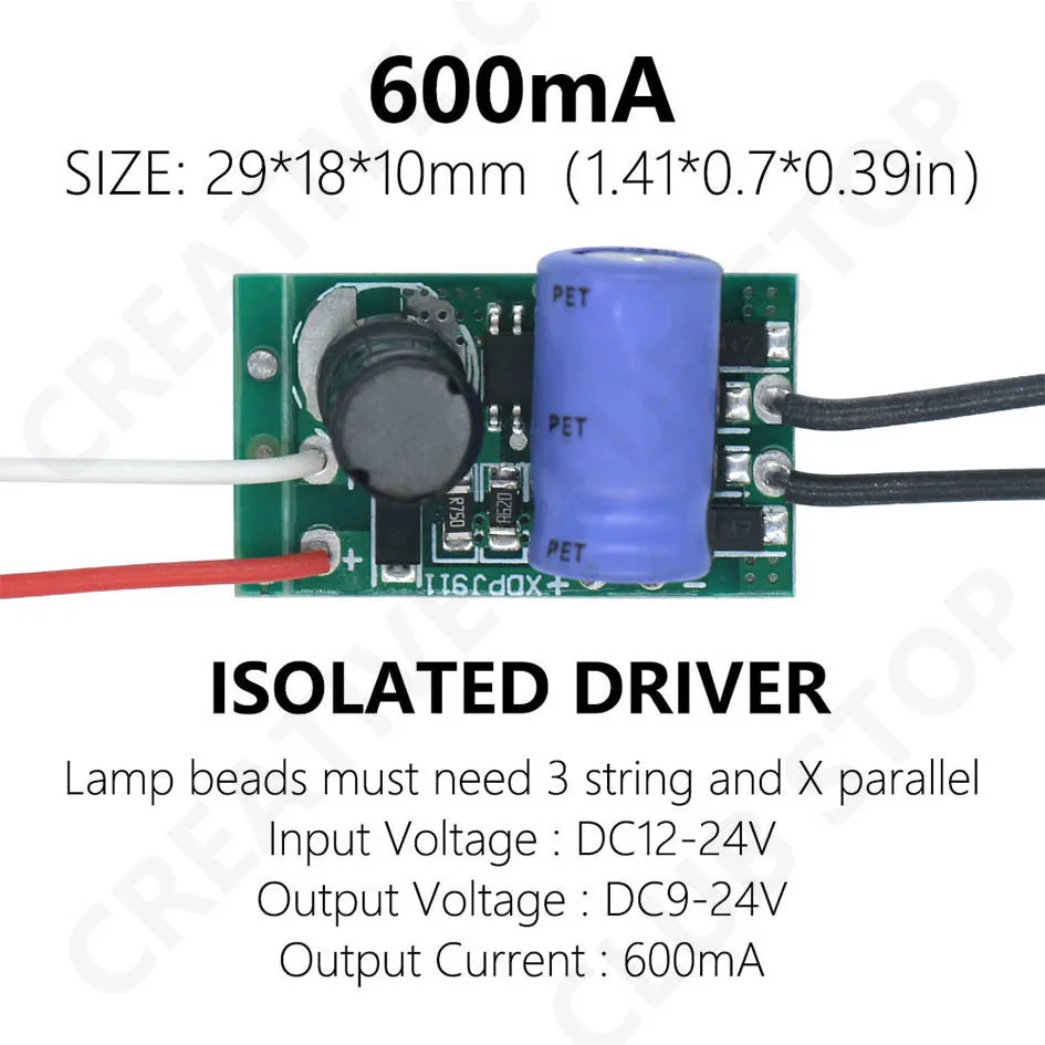 Description Picture 5 of itemLED Driver 3X3W 3X4W 10W 12W DC12-24V For LED Power Supply Lamp Transformer For LED Underwater Light Controller Accessories DIY