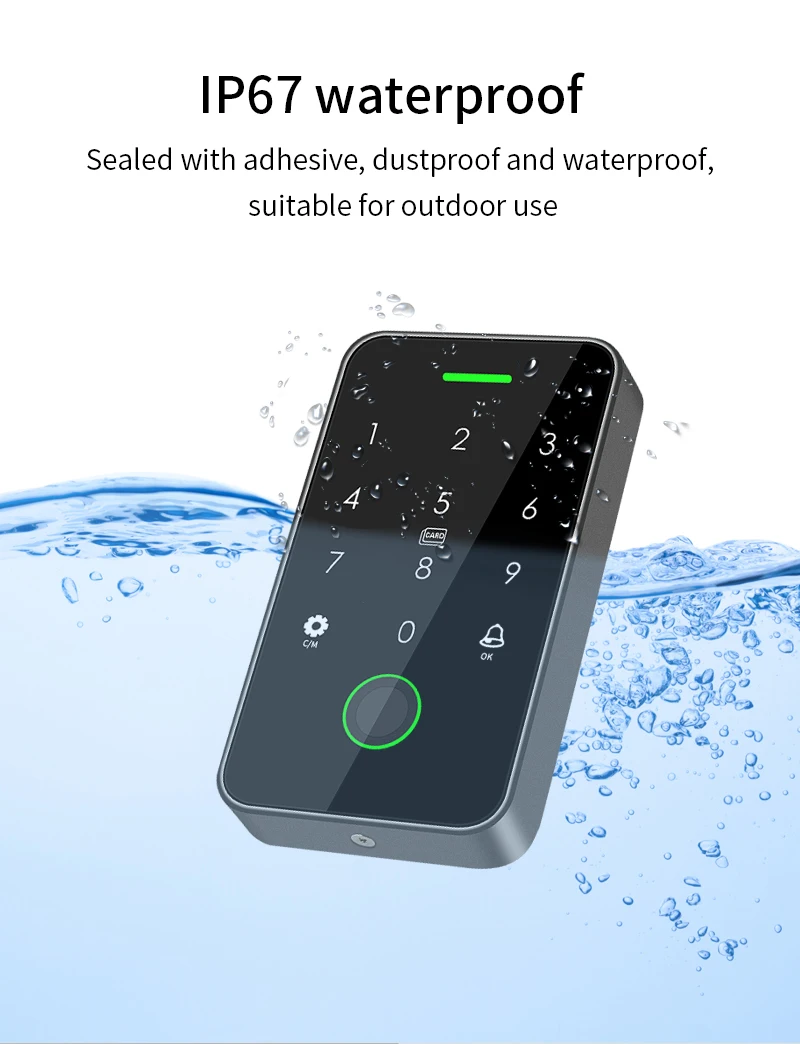 13.56Mhz Rfid Card Keypad Waterproof Tuya APP Door Lock Door Access Control Syst