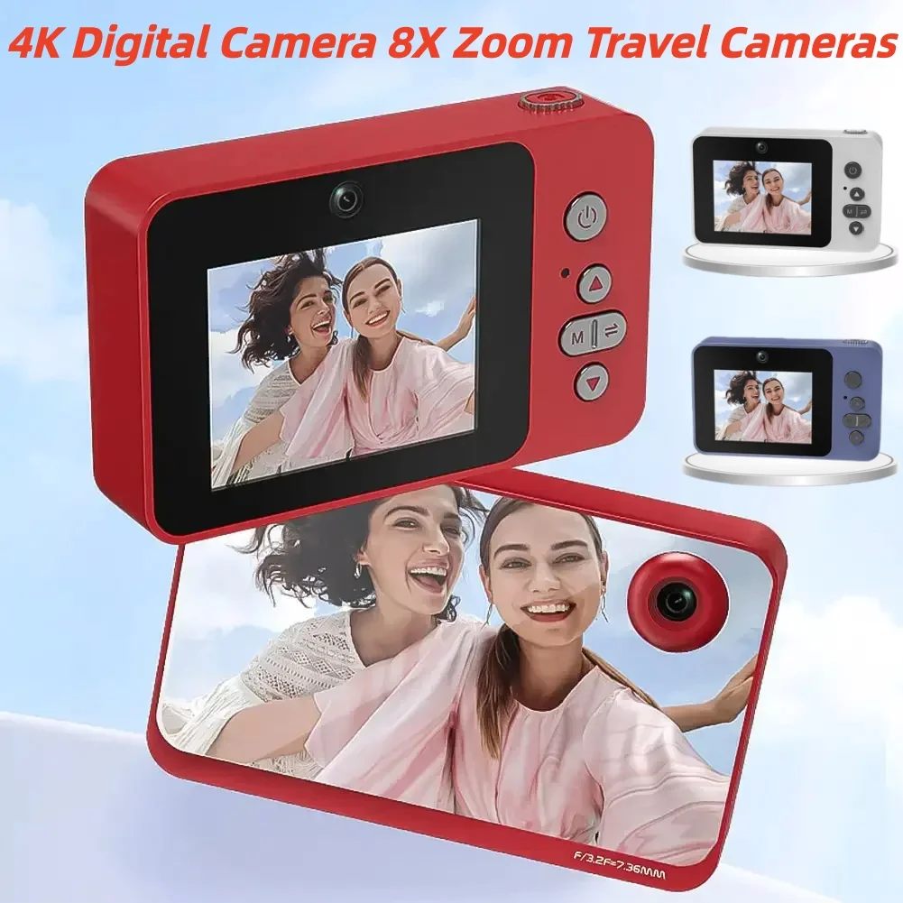 Compact Digital Camera with 8X Zoom for Students and Travelers