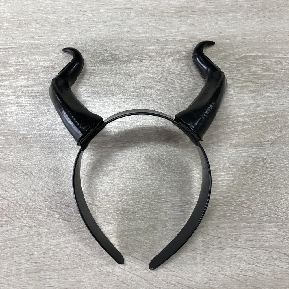Cosplay headpiece women black demon horns for Christmas Halloween party costume headband