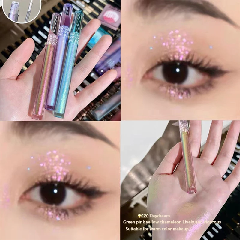 Eyeshadow Stick Liquid Eyeshadow High Color Waterproof Quick Dry Lasting Non-Fade Pearl Glitter Women Eye Makeup