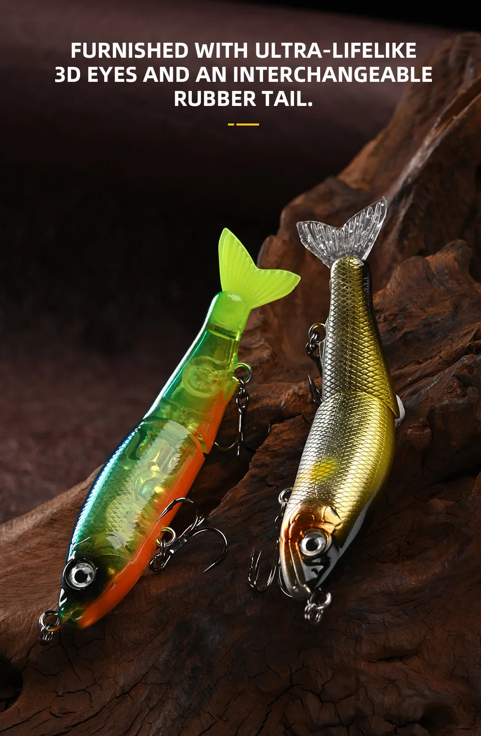 BLUX JACK CLAW 70F 70 mm 4,2 g langsam schwimmender Jointed Swimbait Minnow Wobbler Angelköder künstlicher harter Köder für Hechtbarschforelle – Detail 6