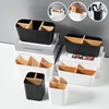 Bamboo Electric Toothbrush Holder Razor Makeup Brush Storage Box Toothpaste Toothbrush Stand Bathroom Bedroom Desktop Organizer 1