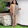 Women Two Pieces Sets Fashion Leopard Pattern Long Sleeve Loose Tops And Pants Suits Lady Casual Print Blouses Trousers Outfits 2