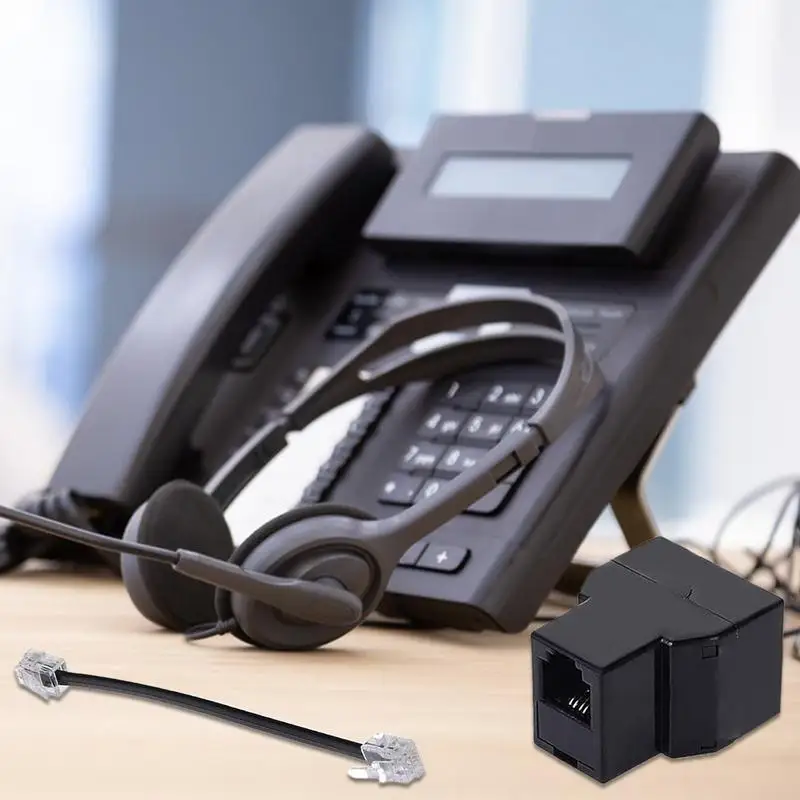 Phone Cord Splitter Adapter Two Way Converter for Telephone Cable Telephone Wires Splitter Adapter for Phone Fax Machine Modem