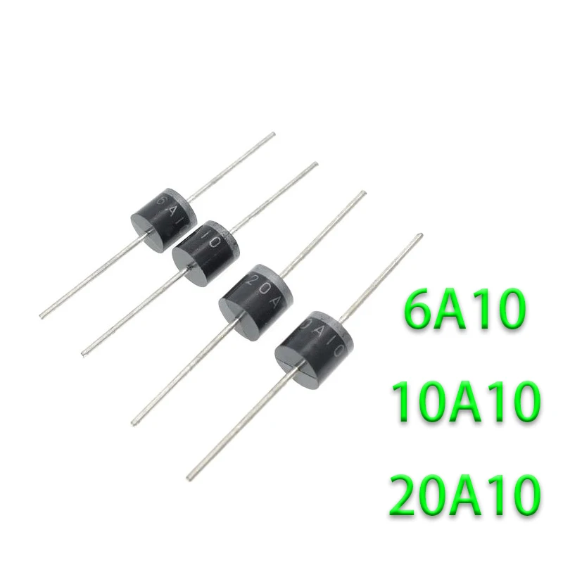 

10pcs 10A10 6A10 20A10 R-6 מח"ש 6A 10A 20A 1000V חשמל הצירי מיישר דיודה