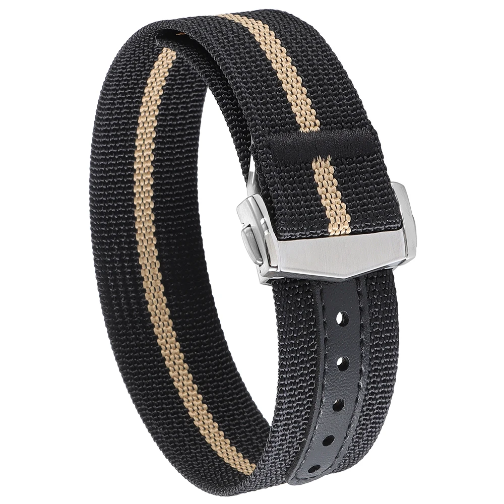 Versatile Nylon Waterproof Sports Watch Strap with Folding Buckle