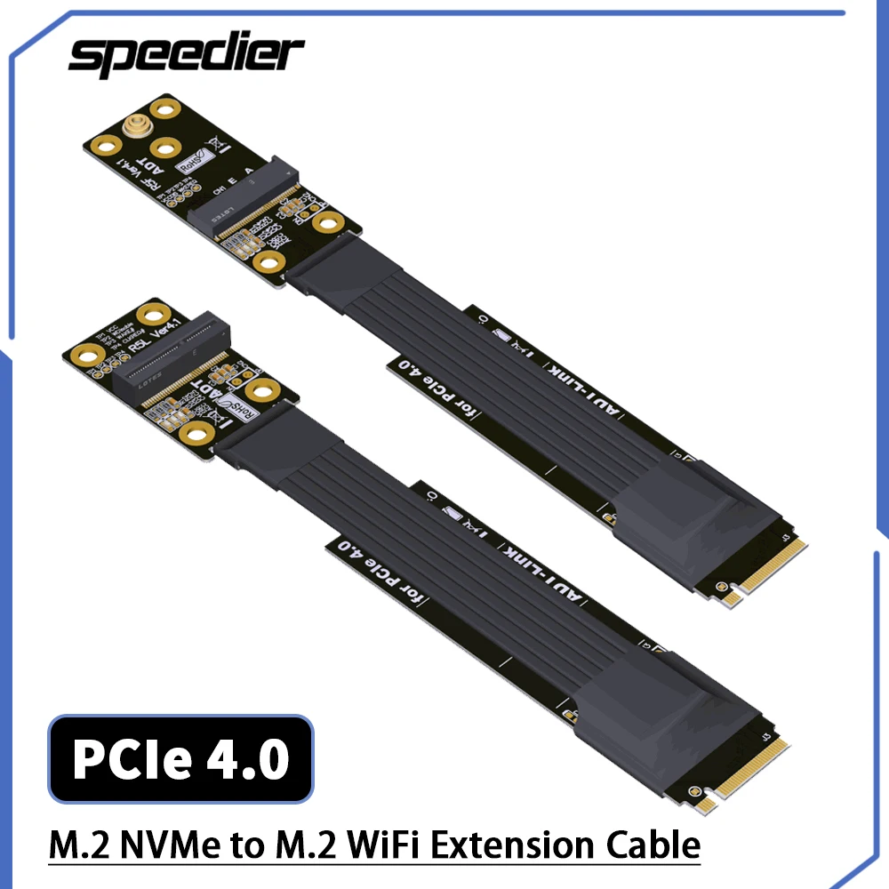 

Переходник PCIe 3,0/4,0 M.2 NVMe Key M на M.2 WiFi Key A.E NGFF SSD Удлинительный кабель 90/180 градусов Женский переходник карта удлинитель