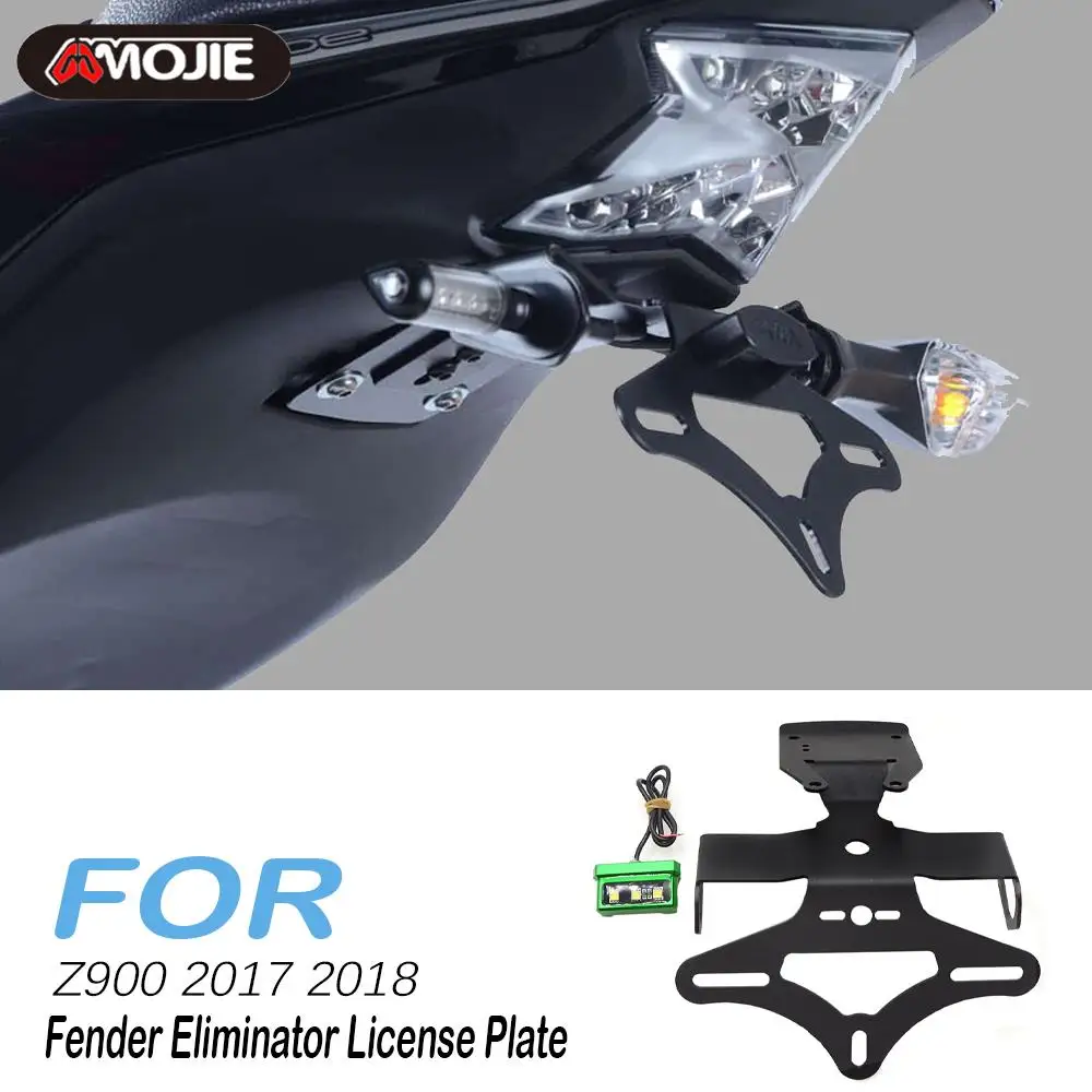 

Motorcycle Tail Light Brake License Plate Bracket Fold Taillight Mount Holder For Kawasaki Z900 2017 2018 2019 2020 2021 2022