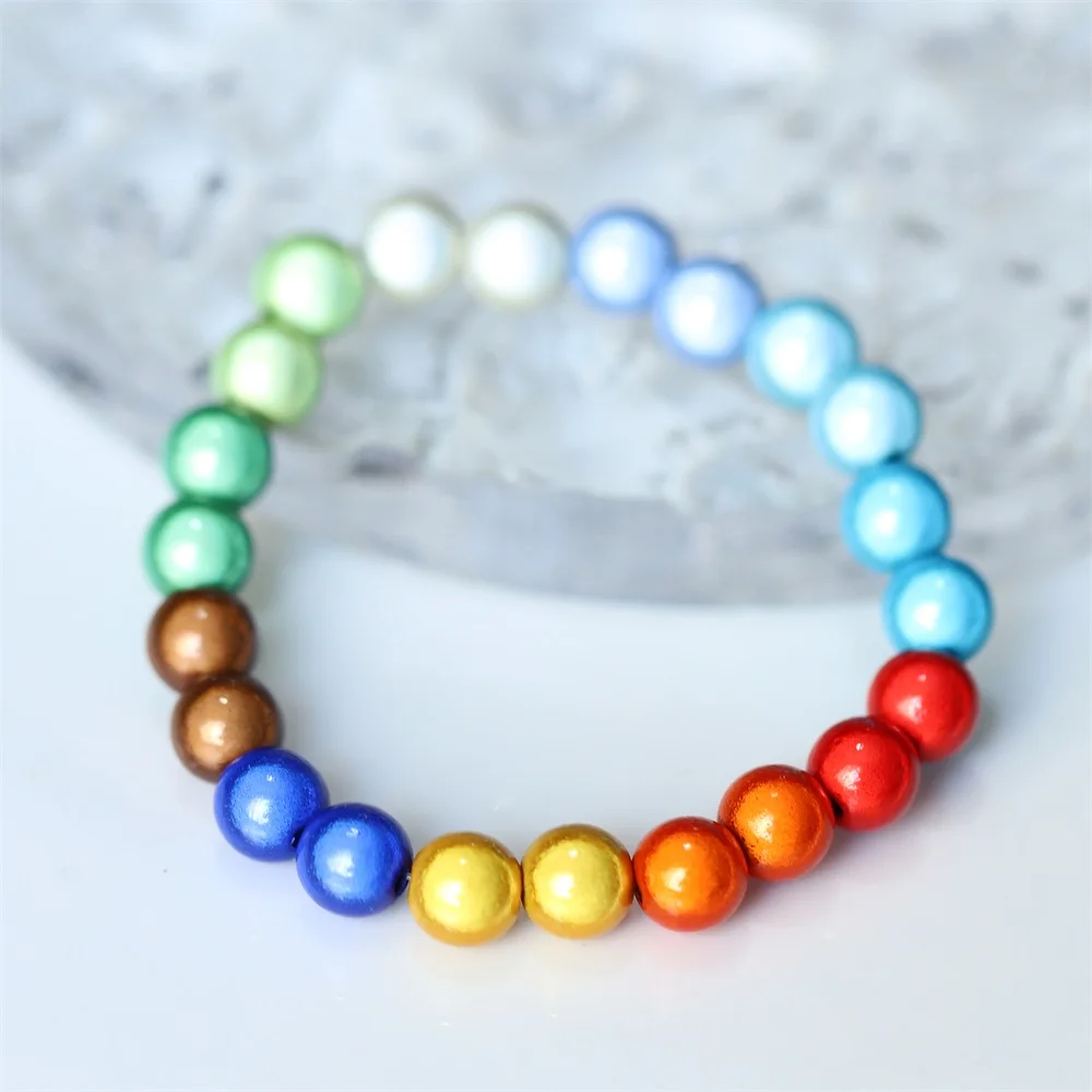 10–50 Stück 4–14 mm bunte Traum-Acryl-Rundperlen, Laser-Abstandsperlen für Schmuckherstellung, DIY-Armband, Ohrringe, Halskette, Zubehör – Detail 5