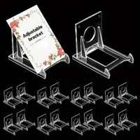 10PCS Mini Display Stand Clear Acrylic Display Easels Adjustable Plate Holder Stand Picture Frames Rack Wedding Home Decor 2