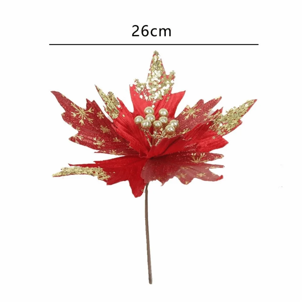 Flannel Christmas Artificial Flowers Decorations