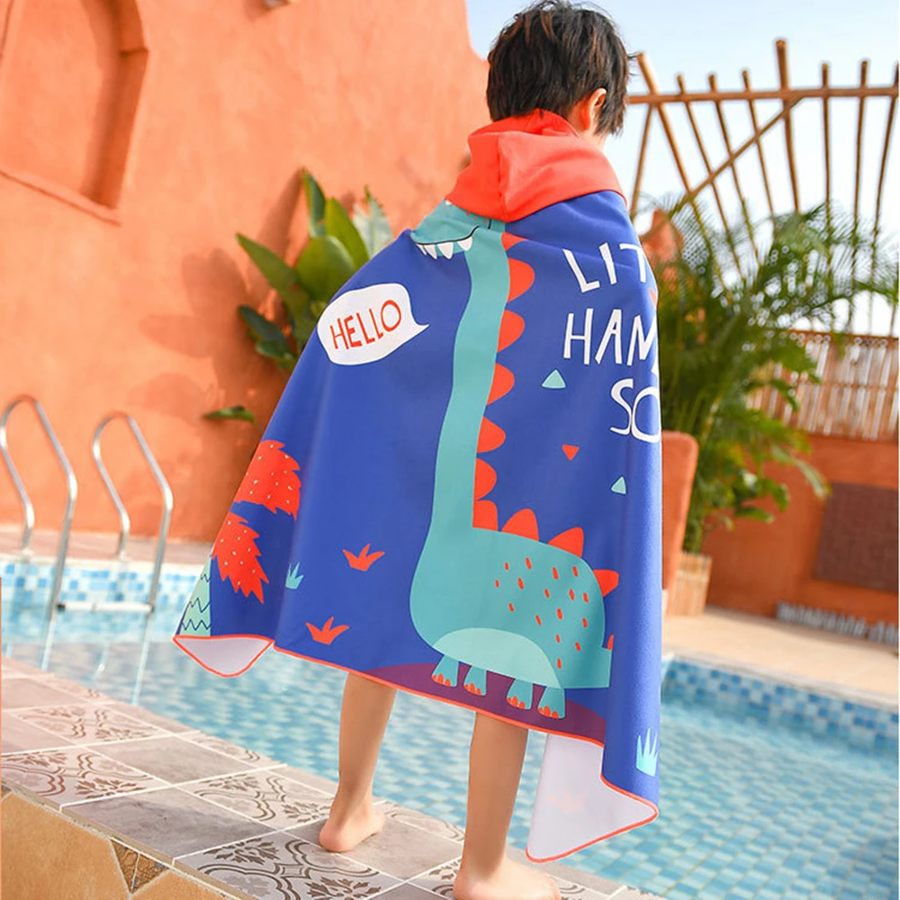

Ins Men And Women Children Seaside Beach Bathrobe Baby Swimming Towel Travel Absorbent Hooded Bath Towel Cape Cape