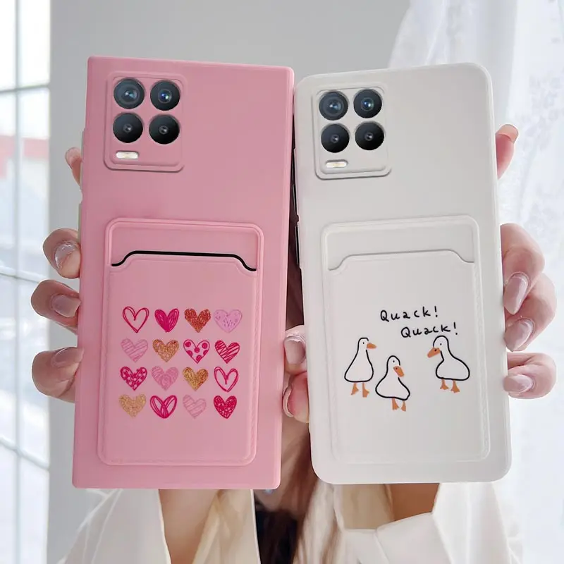 Cartoon Card Slot Holder Wallet Phone Case with Back Cover