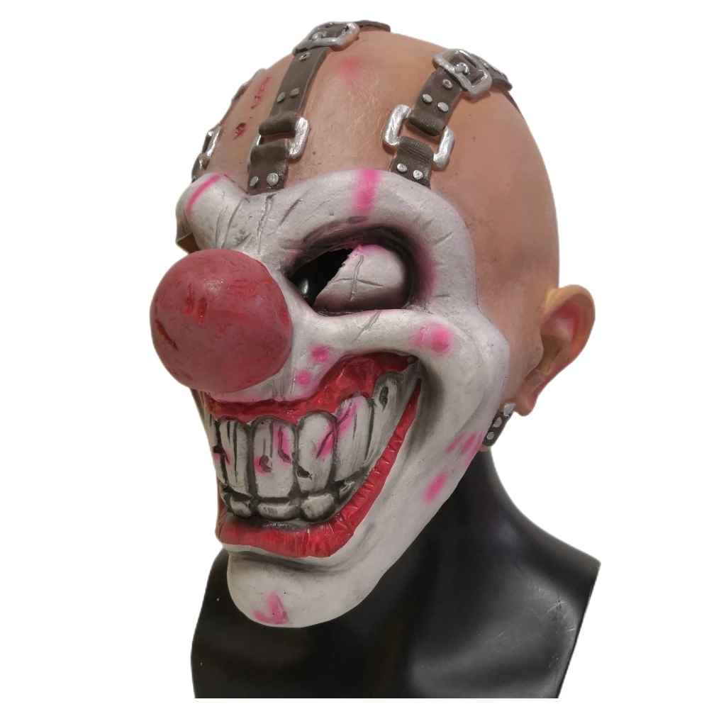 Adereços de Halloween, máscaras de palhaço, adereços de desempenho,  paródias de terror assustador, rostos assustadores, capôs, casas  assombradas (1 laranja) Moda