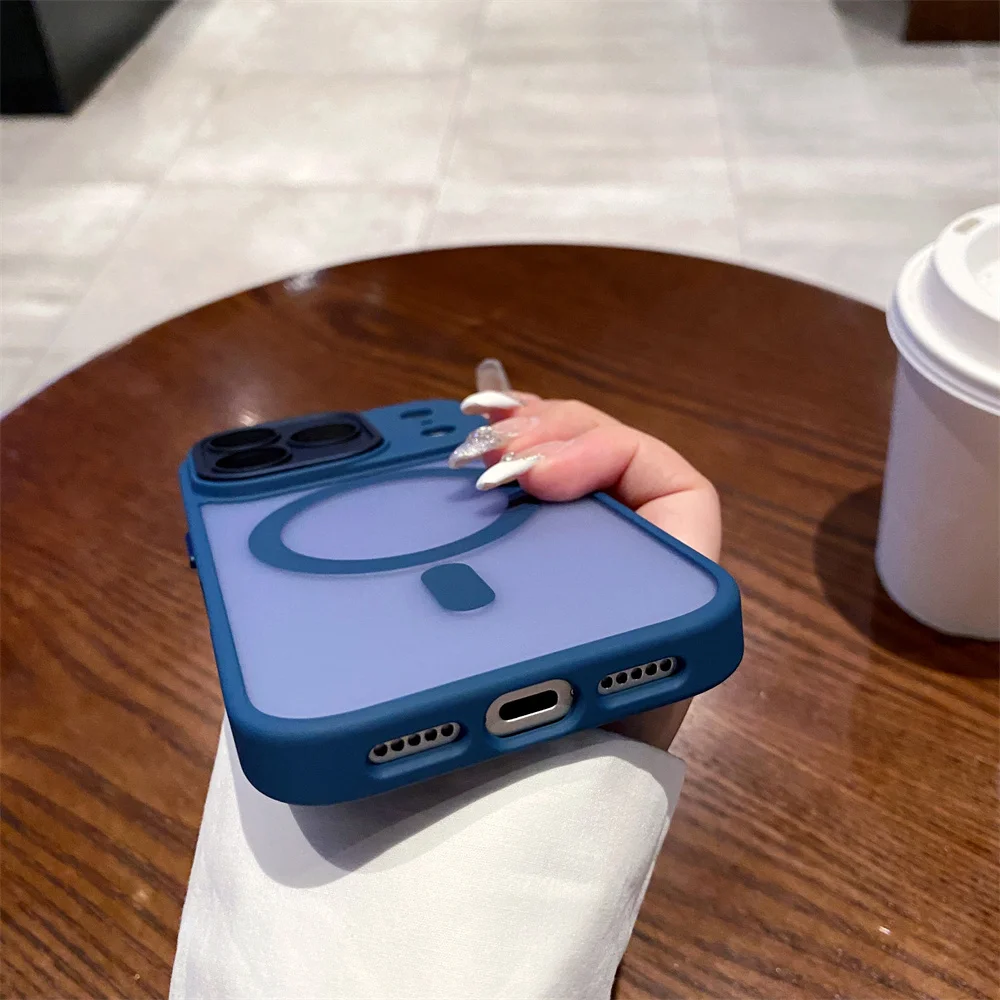 Matte Frosted Magnetic Case with Lens Protection